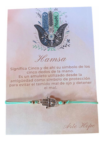 Pulsera Dije Hamsa Protección