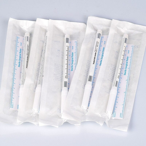 Imagen 7 de 10 de Kit Microblading Compas Regla Lapiz Blanco Marron Plantilla