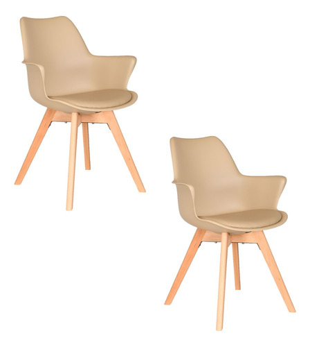 Silla De Comedor Eames Tulip Set X2 Unid Plos Cocina/comedor