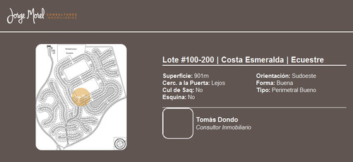 Lote Venta Barrio Costa Esmeralda - Ecuestre - 901m2 #id 9730