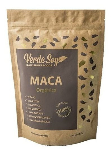 Maca En Polvo Orgánica Verde Soy 250g