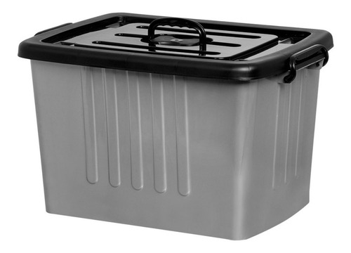 Container Plastico Sem Rodinhas De Chão C/tampa E Trava 26lt