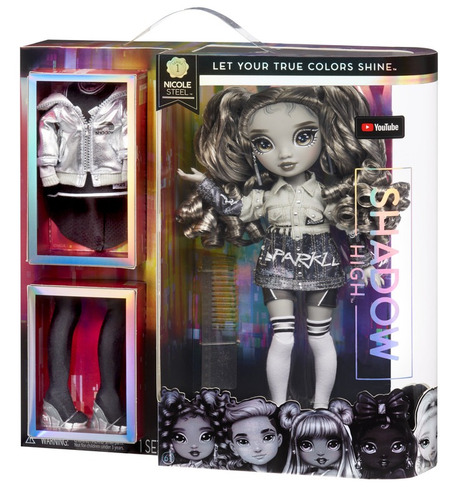 Rainbow High Shadow Muñeca Nicole Steel Con 2 Outfits