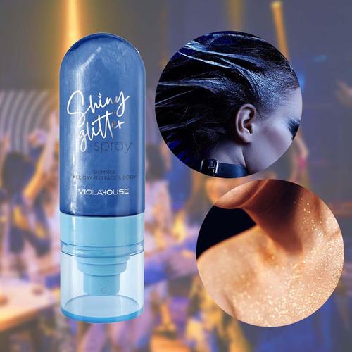 Body Glitter Glitter Hairspray High Gloss Impermeable Azul