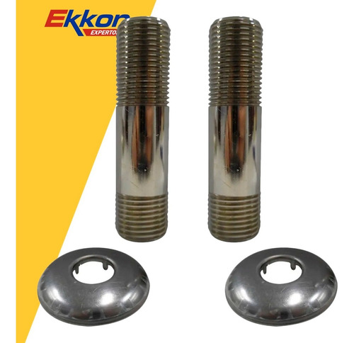 Kit Niple Cromado 1/2 Pulgada Roseta Metalica Radiador Peisa
