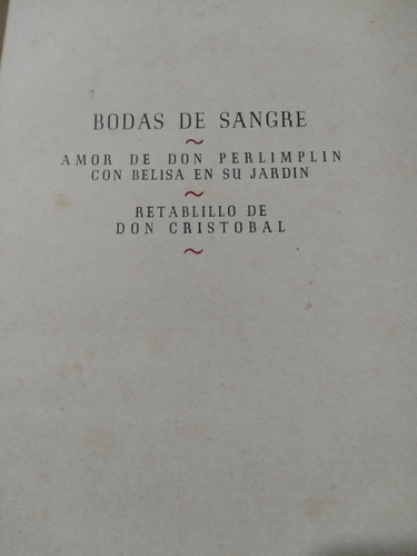 Bodas De Sangre/ Retablillo De Don Cristóbal: García Lorca 