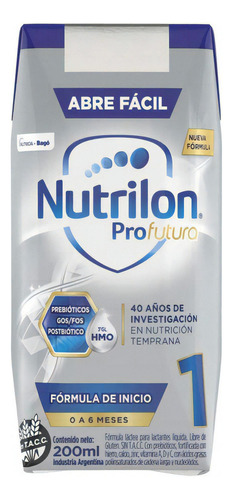 Leche De Fórmula Nutrilon Profutura 1 En Brick 200ml Sabor Leche