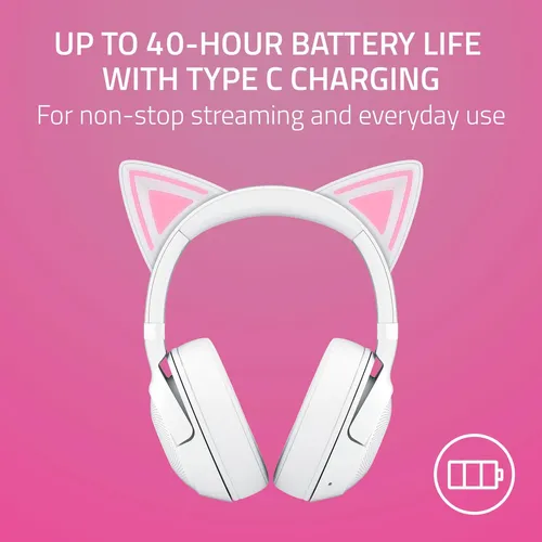 Auriculares Bluetooth Razer Kraken Kitty V2 Rosa Rgb