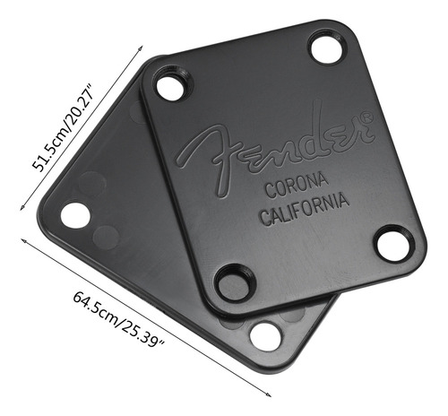 / (bk) Guitarra Bass Neck Plate & Screws Para Strat S For T