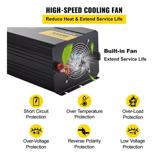 Inversor Onda Sinusoidal Modificada 5000w Dc 12v A Ac 120v