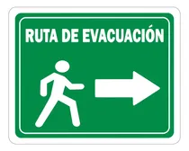Comprar Señalamiento Letrero Ruta De Evacuación Derecha 20x25 Cm