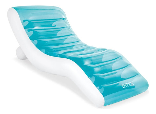 Colchoneta Reclinable Inflable Celeste Intex