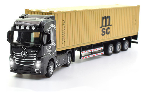 Carreta Mercedes Benz Com Container Escala 1:36 Metal Miniat