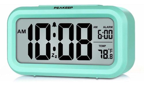 Reloj Despertador Peakeep Digital Y Luz, Con Temperatura De