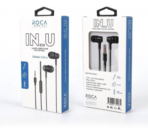 Manos Libres Stereo Roca Negro - Mini Isamilma