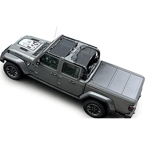 Sombrilla Jeep Gladiator, Jt, Cubierta De Malla Negra P...