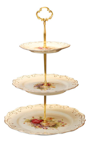 Torre De Porcelana Soporte Para Cupcakes De 3 Niveles Y Band