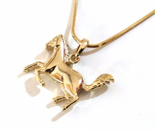 Colar Gargantilha Country Cavalo Folheado A Ouro 18k C4