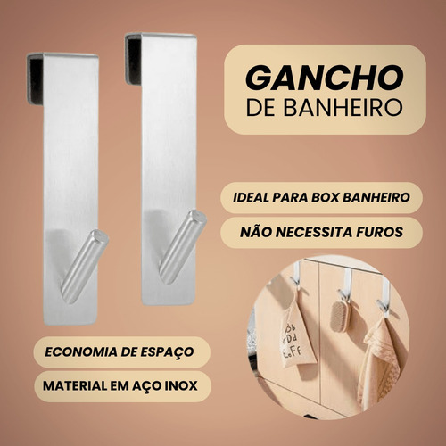 Porta Toalha Banheiro Prata Fixação Parede Suporte Rígido