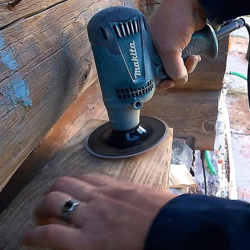 Lijadora vertical Makita Gv5010, 400 W, 125 mm, color verde, 110 V