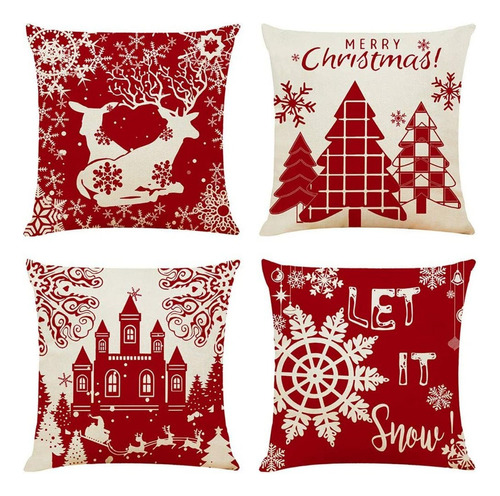 Fundas De Almohada Navideñas, Decorativas, Alegres