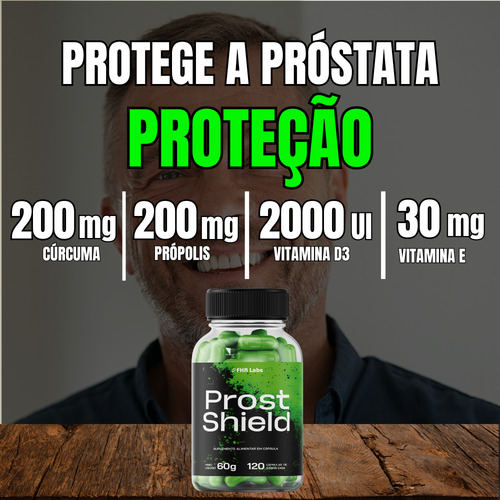 Prost Shield Sup Para Próstata 120 Caps Licopeno Resveratrol Neutro