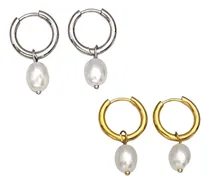 Comprar Caravanas Aros Con Perla En Acero Quirúrgico Joyas