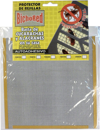 Rejilla Autoadhesiva Cucarachas Etc (todas Las Medidas) Menu