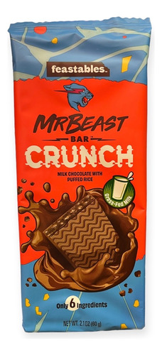 Mr Beast Feastables Barra De Chocolate Crunch Sabor60g