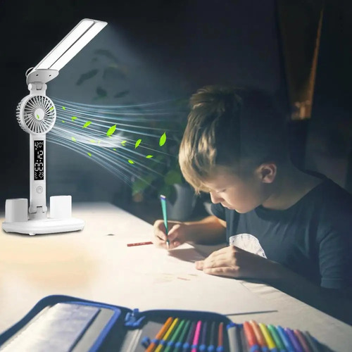 Fweaad Lámpara De Escritorio Con Ventilador De Doble