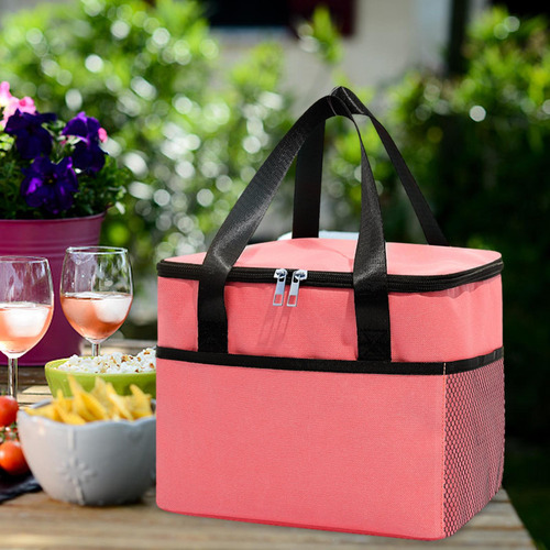 2 Bolsa Más Fresca Aislada Bolsa De Entrega De Pizza Rosa