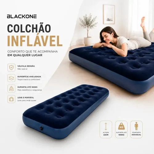 Colchão Inflável Solteiro Blackone
