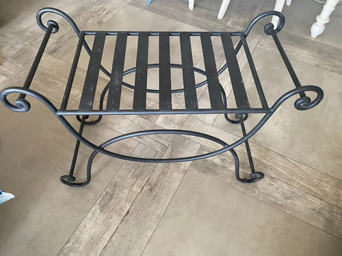 Banco Hierro Forjado- 77 X 33 X 55-usado-impecable Pintado Negro (Usado)