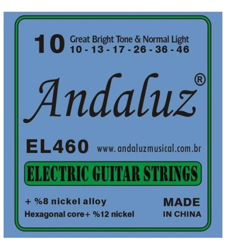 Encordoamento Guitarra Normal Light 0.10 El460 Andaluz 