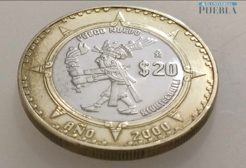 Moneda 20 Fuego Nuevo Xiuhtecuhtli