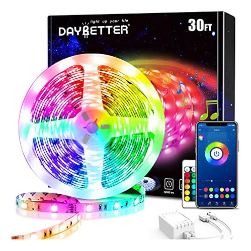 Daybetter Luces Led Inteligentes De 30 Pies, 5050 Rgb Kits D