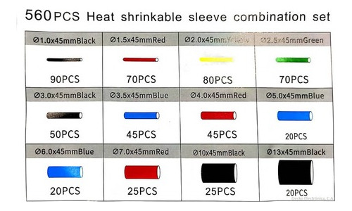 Termo Encogible Termoencogible Termocontraible 560 Piezas