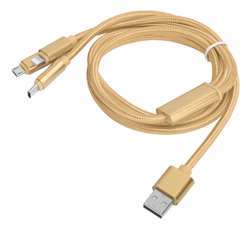  Cable De Carga Rápida Usb 3 En 1 Nylon Trenzado Múltiple