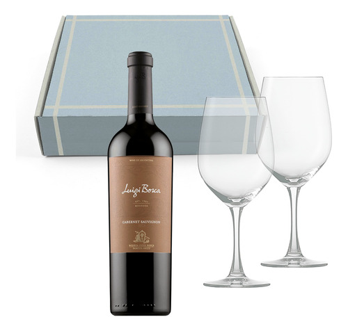 Caja Regalo Luigi Bosca Cabernet Sauv X1 + Copa Cristal X2