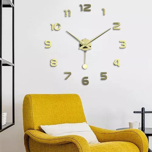 Reloj Pared 3d Extra Grande 130 X 130cm Péndulo Y Mensaje