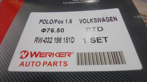 Anillos Std / Volkswagen Polo - Fox 1.6 Original