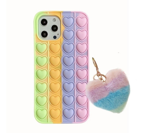 Funda Case Generica Para iPhone Silicona Pop It Arcoiris