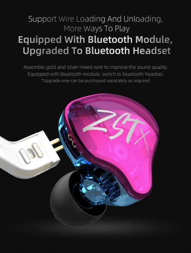 Kz Zst X Audifonos Pro Sin Micro + Estuche In Ear Verde