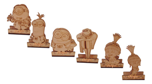 Servilleteros Minions Mdf 3mm Con Grabado Gratis 15pzas