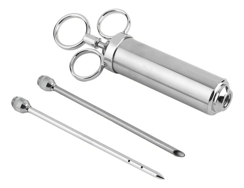 Seringa Injetor De Temperos Profissional Inox 60ml 3 Agulhas