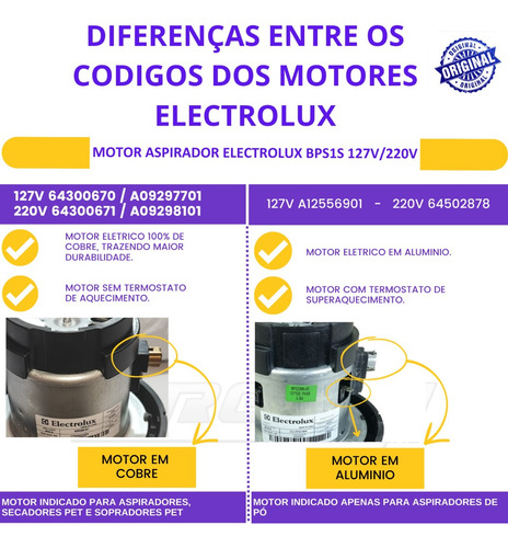 Kit 06 Motores Bps1s 220v 1000w A10 A20 Gt200 Gt300 Gt3000