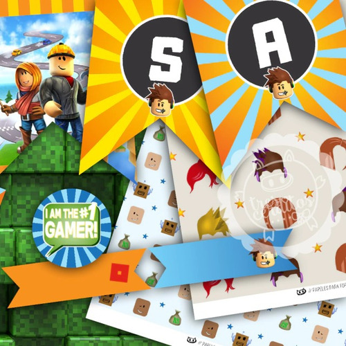 Kit Imprimible Roblox Gamer Editable Cumpleaños