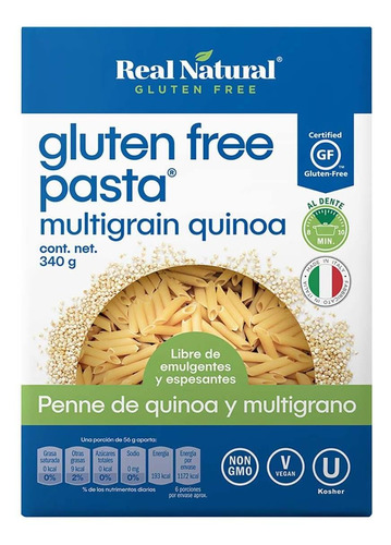 Pasta Real Natural Penne De Quinoa 340g