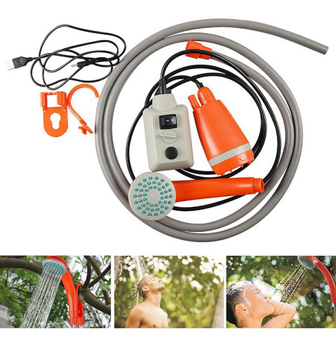 Imagen 7 de 9 de Ducha Portátil De Camping Al Aire Libre De La Bomba De Ducha