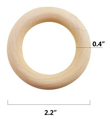 Imagen 5 de 6 de Isusser 50pcs Anillos De Madera Naturales Diy, 2.2 (55 Mm)